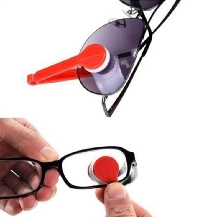 Mini dual sided eyeglass sunglasses microfiber cleaning brush