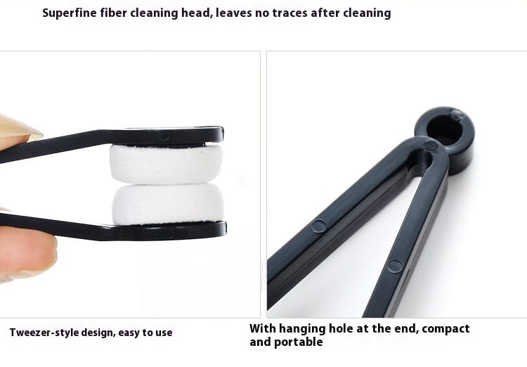 Mini dual sided eyeglass sunglasses microfiber cleaning brush