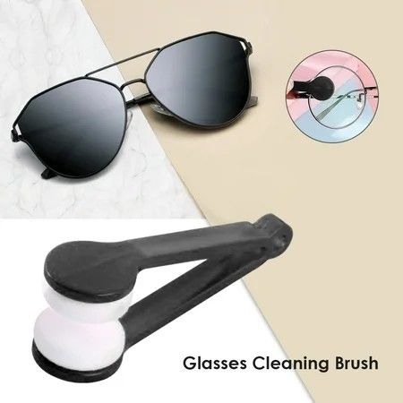 Mini dual sided eyeglass sunglasses microfiber cleaning brush