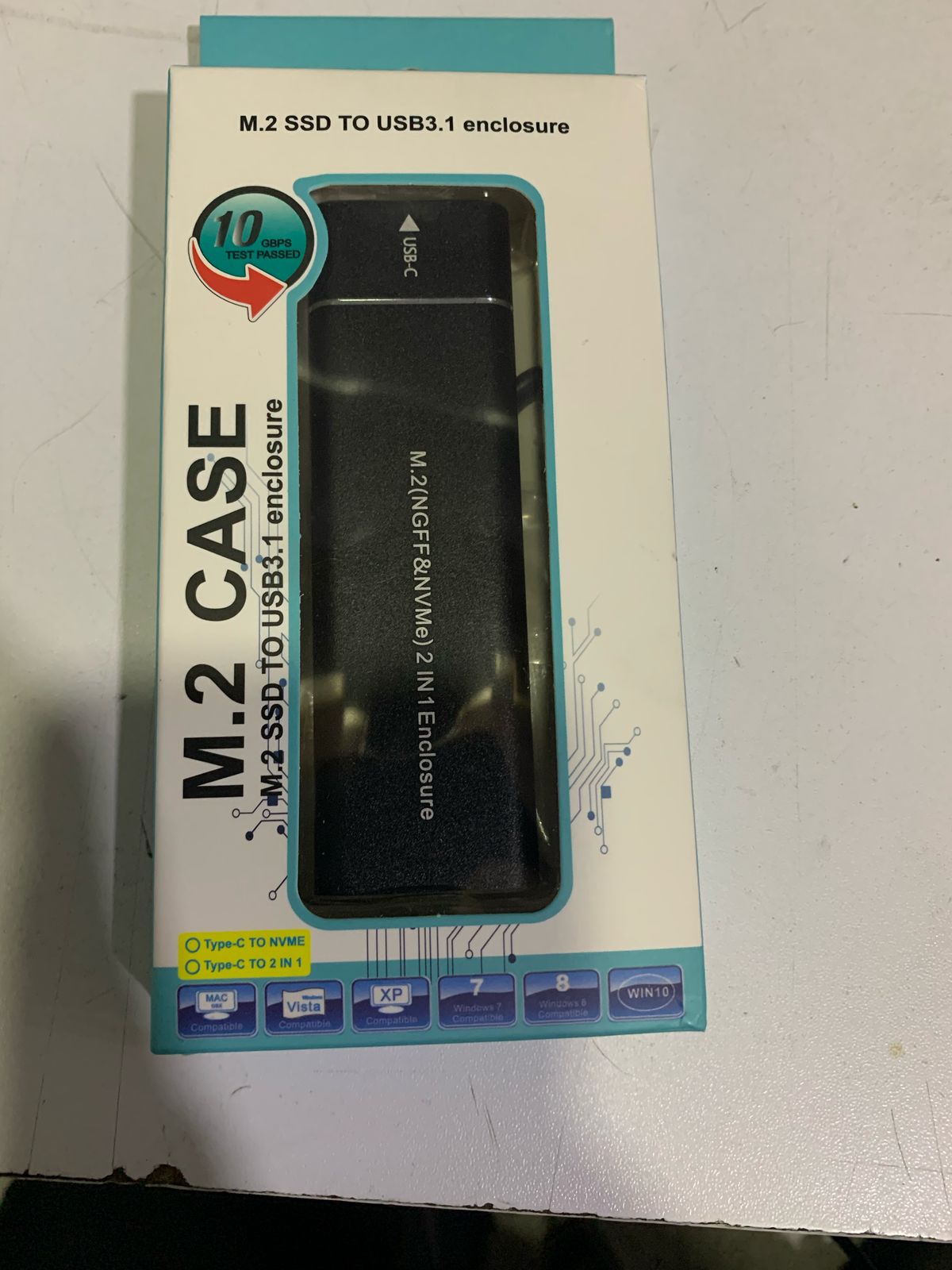 USB C to M.2 NVMe SSD Enclosure Reader, USB 3.2 Gen2x2 to NVMe PCIe M-Key Solid State Drive Aluminum External Adapter, M2 Case Support UASP Trim for NVMe SSD 2230/2242/2260/2280-M207-black