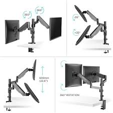 Premium Dual Monitor Arm Mount – Adjustable Desk Clamp