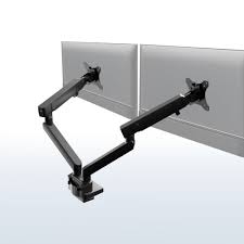 Dual Arm V Monitor Mount – Adjustable Desk Clamp for 13"–32" Screens