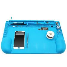 Blue Heat-Resistant Magnetic Silicone Repair Mat