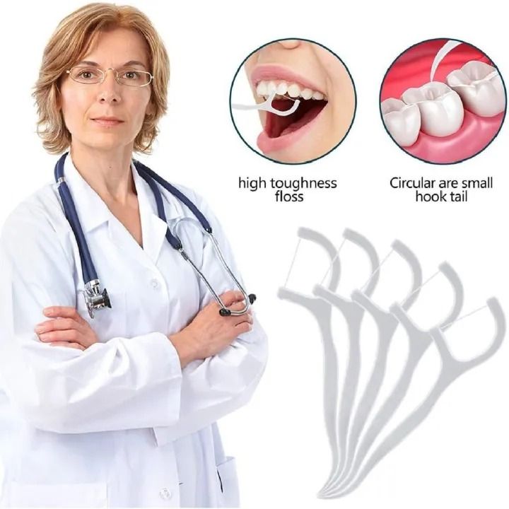 NEW ARRIVAL !!🔥🔥💯💯 NEW ARRIVAL🔥🔥💯💯 LYRIC  Dental Floss Flosser Picks Toothpicks Teeth Stick Interdental Brush Tooth Cleaning Dental Floss Pick 50 PCS Oral Care