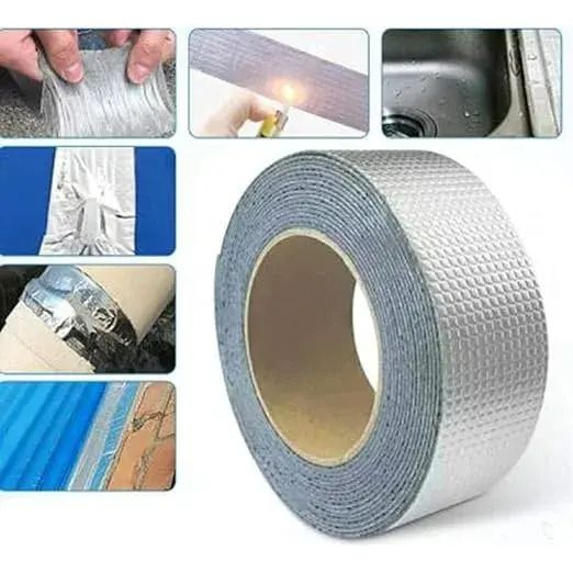 Leakage Repair Aluminum Foil Butyl Tape Adhesive Repair Tape Universal Flex Tape Waterproof House Crack Repair Adhesive Aluminum Foil Tape Waterproofing Water Tank Roof Pipe Window Sealant