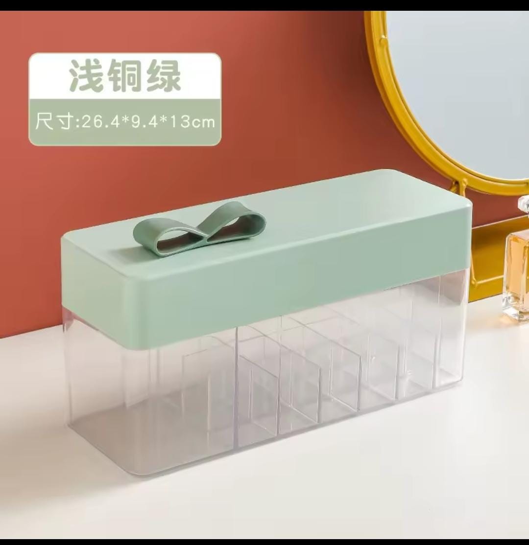 Transparent Lipstick Storage Box Makeup Organizer Cosmetic Holder Makeup Tools Storage Pearls Box Brush Accessory Organizer Box