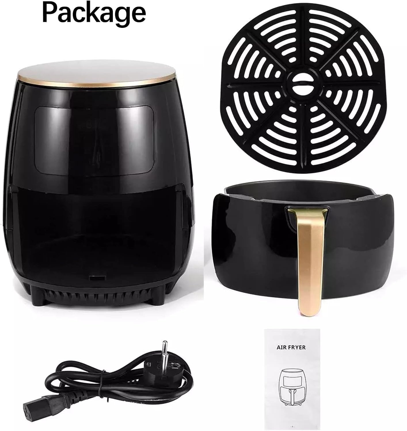 8.0L Air Fryer Oil Free, Smart Touch LCD Screen Display Air Fryer Cooker, 2400W Multifunction Health Deep Fryer for Fries Pizza Cake Toast Fish