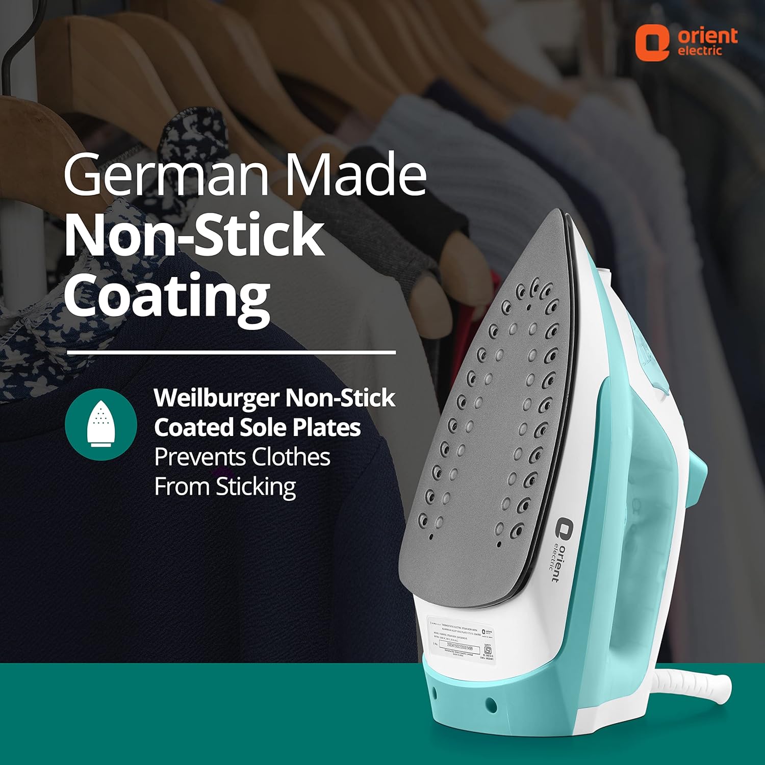 Steam Electric iron | 2000W Steam iron (Press)| Non-stick Soleplate | 360-degree swivel cord| U-shaped heating element| Vertical & Horizontal Ironing| | ISI certified