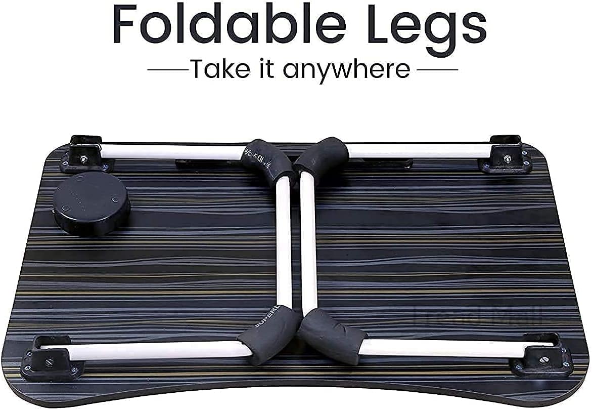 Metal Smart Multipurpose Foldable Laptop Table With Cup Holder, Study Table, Bed Table, Breakfast Table, Foldable And Portable/Ergonomic & Rounded Edges/Non-Slip