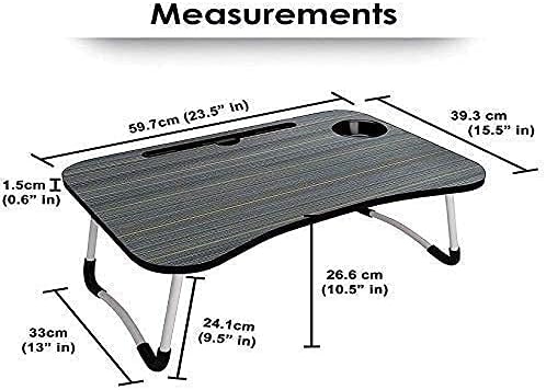 Metal Smart Multipurpose Foldable Laptop Table With Cup Holder, Study Table, Bed Table, Breakfast Table, Foldable And Portable/Ergonomic & Rounded Edges/Non-Slip