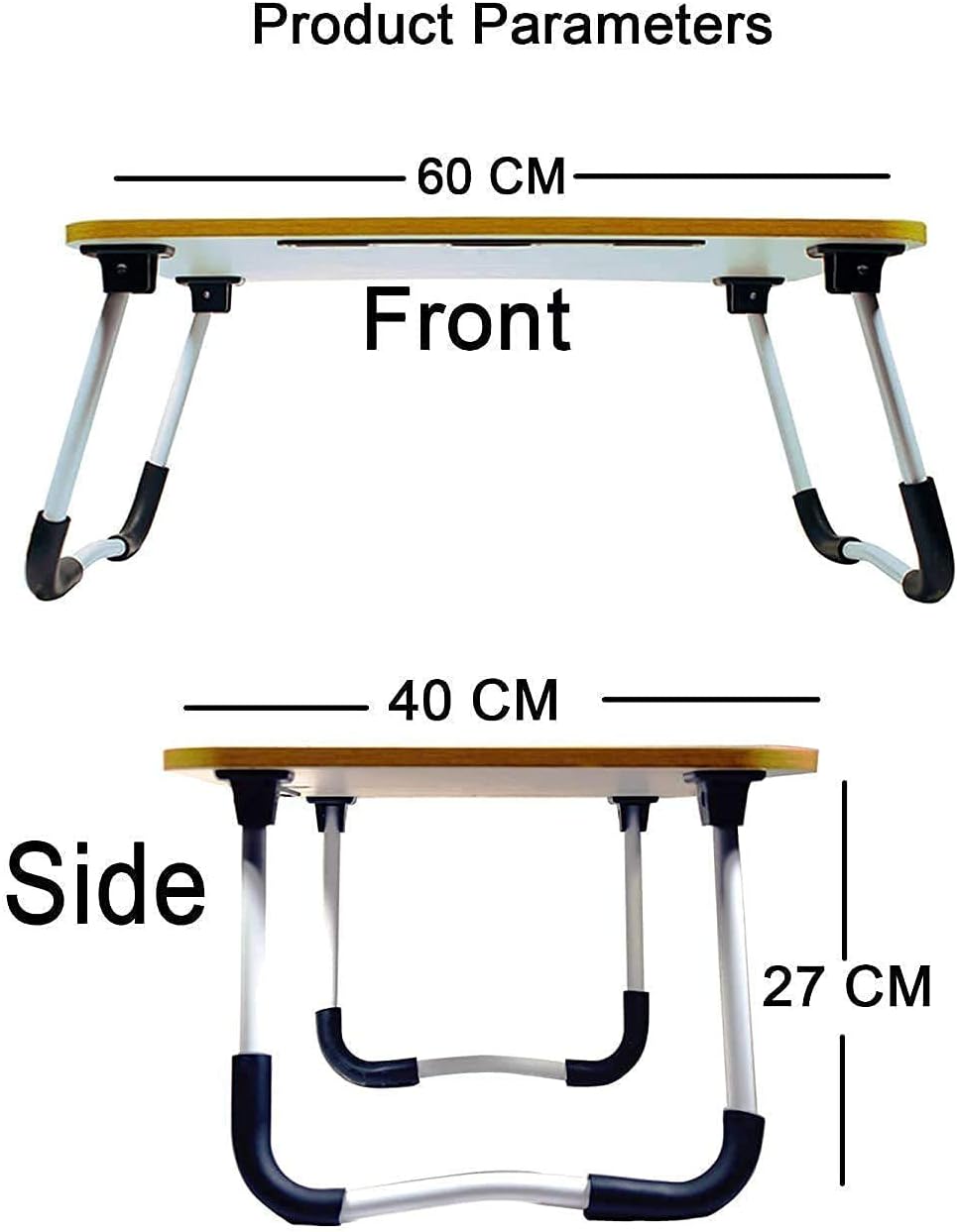 Metal Smart Multipurpose Foldable Laptop Table With Cup Holder, Study Table, Bed Table, Breakfast Table, Foldable And Portable/Ergonomic & Rounded Edges/Non-Slip