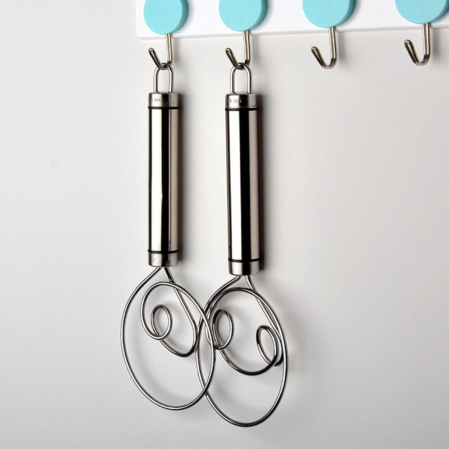 Dough Whisk Stainless Steel Pastry Blender Whisks for Cooking, Dutch Style Bread Whisk Dough Mixer Hand Tool for Bread Batter Cake Pastry, Silver