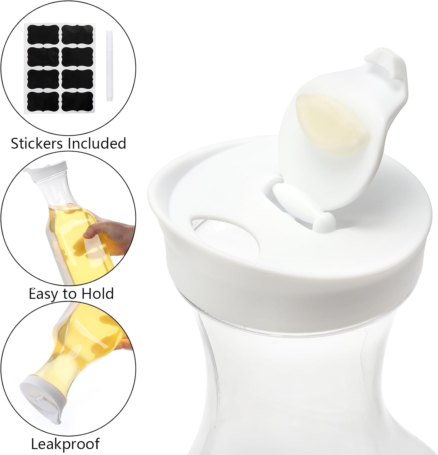 Juice Carafe 1.5 liters with Lids Airtight Drink Pitcher for Fridge Storage Easy Pour Milk Container Beverage Bottles for Bar Freezer