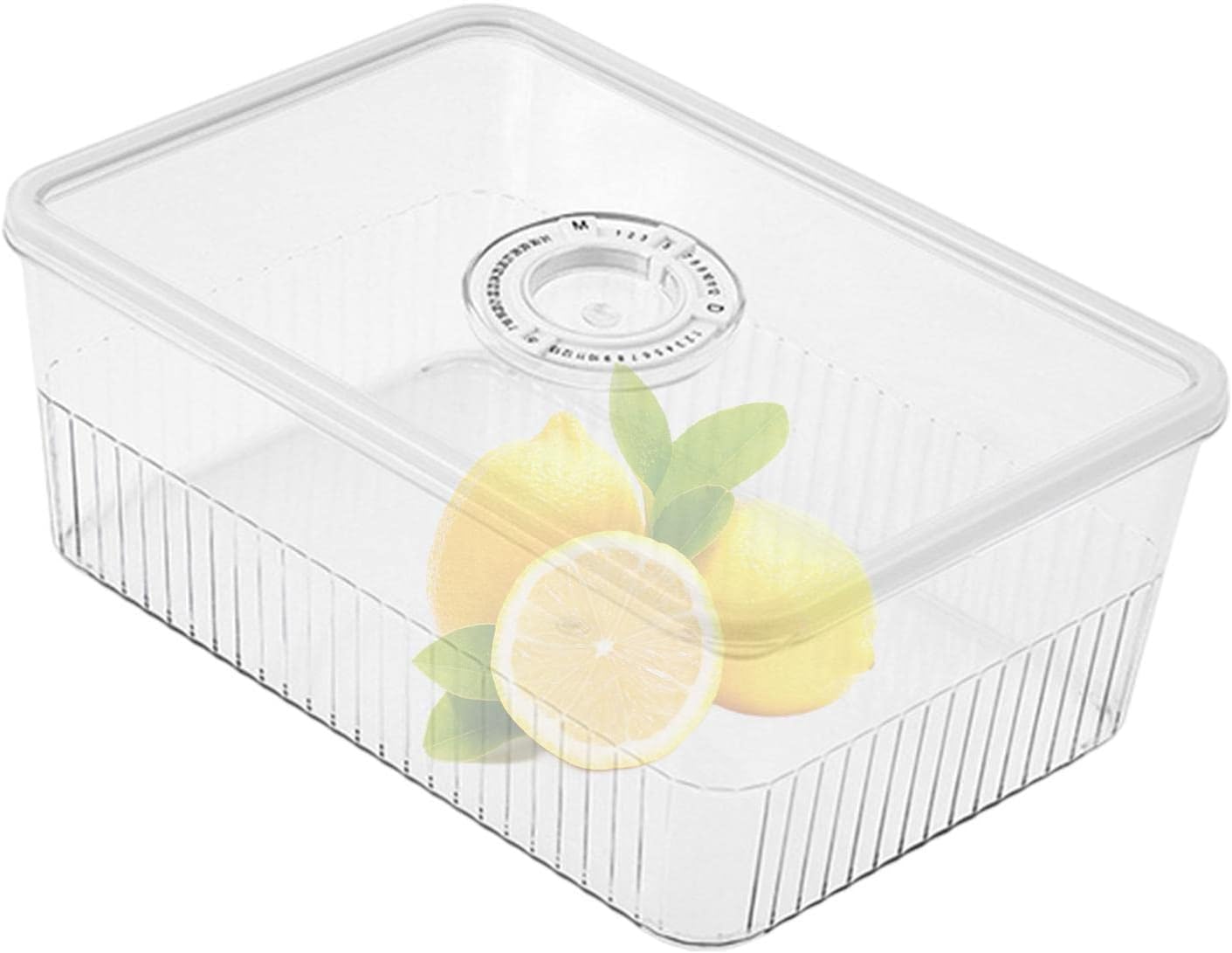 Refrigerator Organizers - Clear PET Containers with Time Record and Lid - Safety Food Preserving Fridge Freezer Storage for Fruits, Vegetables, Meat, Canned
