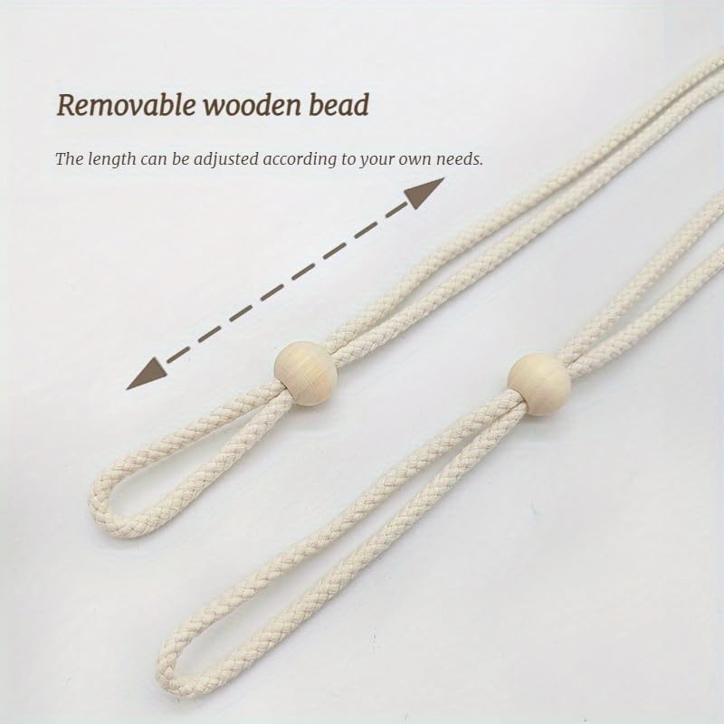 2pcs Bohemian Style Curtain Tiebacks, Wood Beaded Curtain Holdback with Tassels, Home Decor for Living Room, Bedroom, Kitchen (Pack of 02)