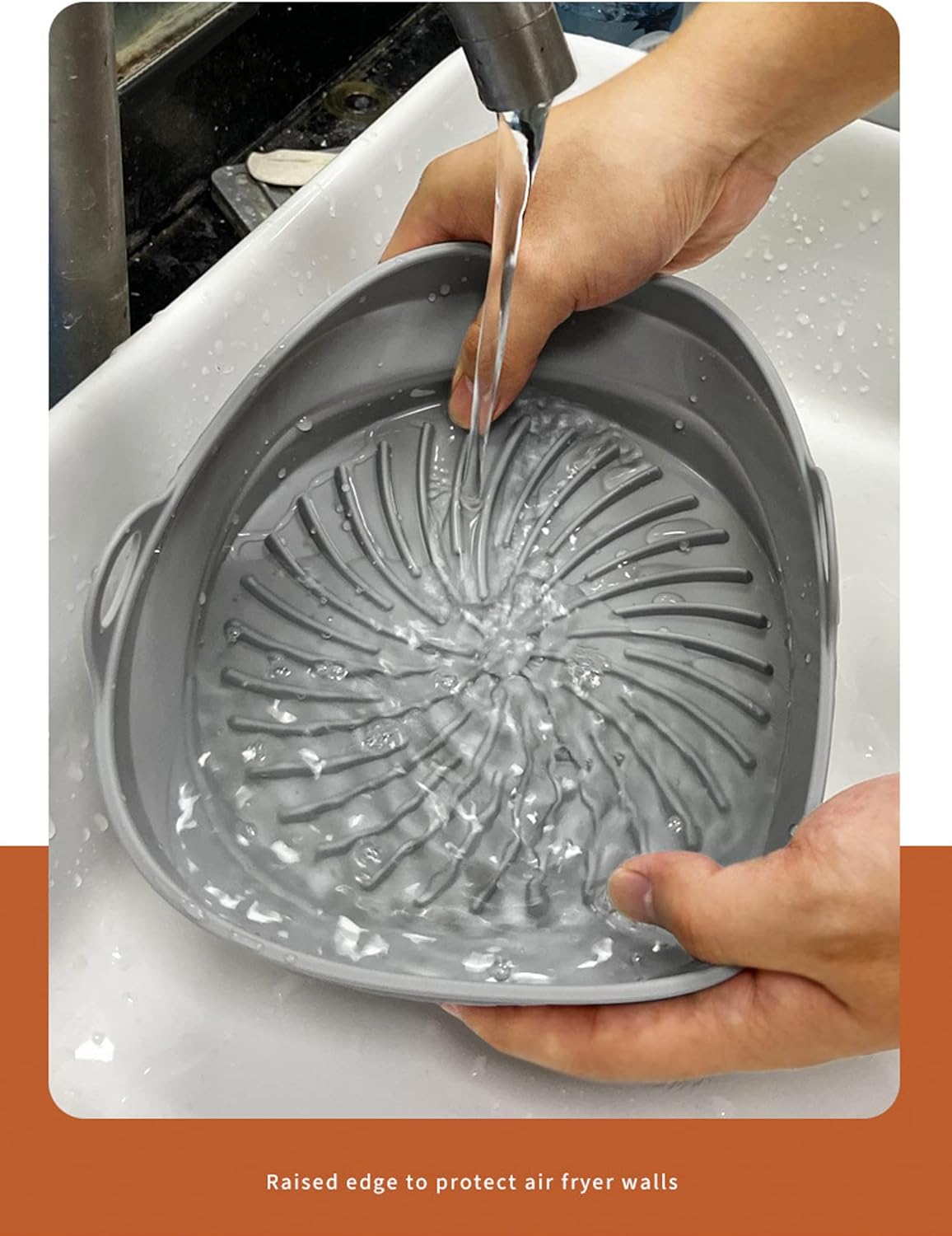 2Pcs Silicone Air Fryer Liners Square Foldable 8inch Large Air Fryer Silicone Pot Reusable Accessories Fit for 3.8-5.8L, Replacement for Disposable Parchment Paper Liner