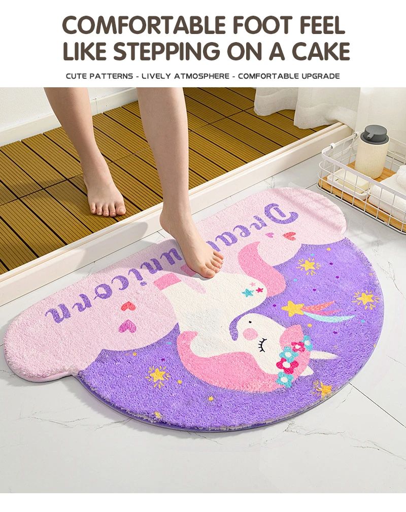 Fantasy Magic Unicorn Series Carpet, Soft Mat, Non-slip Foot Pad, Absorbent Bedroom Carpet, Toilet Bathroom Door, Home Entrance