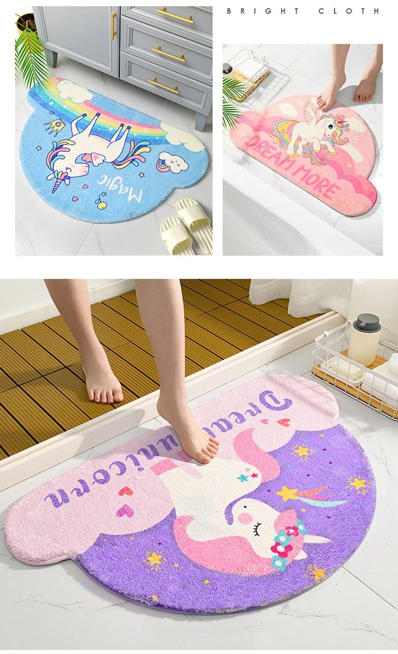 Fantasy Magic Unicorn Series Carpet, Soft Mat, Non-slip Foot Pad, Absorbent Bedroom Carpet, Toilet Bathroom Door, Home Entrance