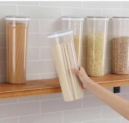 Air tight Multipurpose spaghetti, noodles cereal Containers Food Storage Canisters with Lids 30oz, BPA Free High quality BPA free Cookies Jars with Sealing Cover