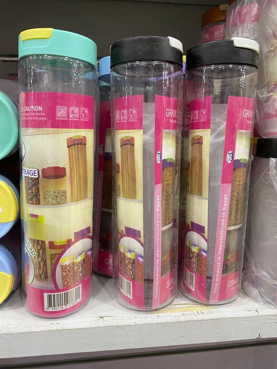 Air tight Multipurpose spaghetti, noodles cereal Containers Food Storage Canisters with Lids 30oz, BPA Free High quality BPA free Cookies Jars with Sealing Cover