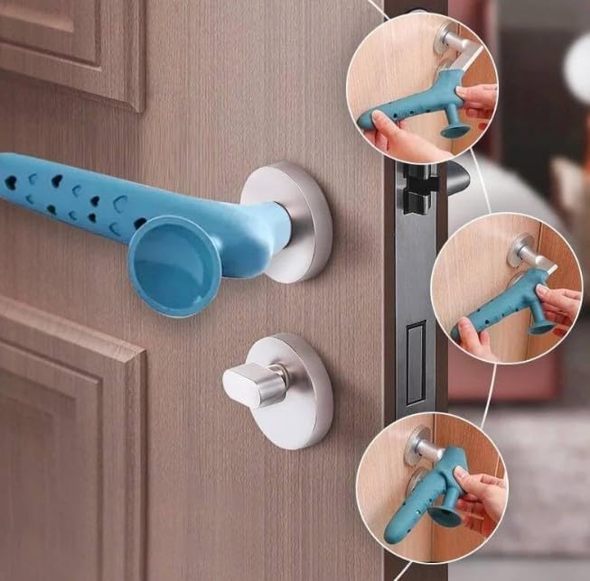 Silicone Door Stopper Anti-Collision - Adhesive Door Stopper Prevent Door from Colliding with Wall - Anti-Slip Silicone Door Handle for Door Fixing (3 Pack)