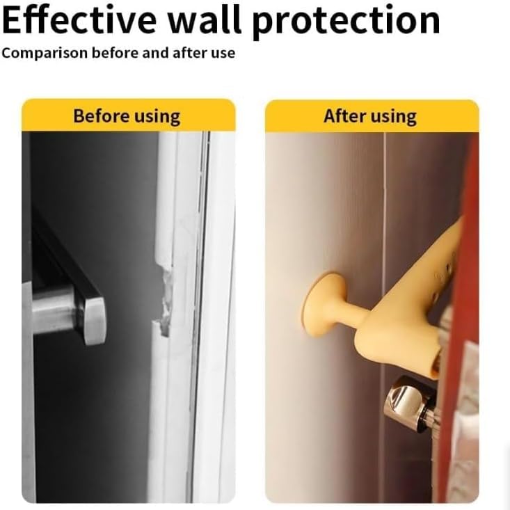 Silicone Door Stopper Anti-Collision - Adhesive Door Stopper Prevent Door from Colliding with Wall - Anti-Slip Silicone Door Handle for Door Fixing (3 Pack)