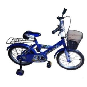 Kids Bicycle– Steel Frame Bike with Basket, Rear Seat, Mudguards, Training Wheels & Safety Chain Cover – boys and Girls' Bike
