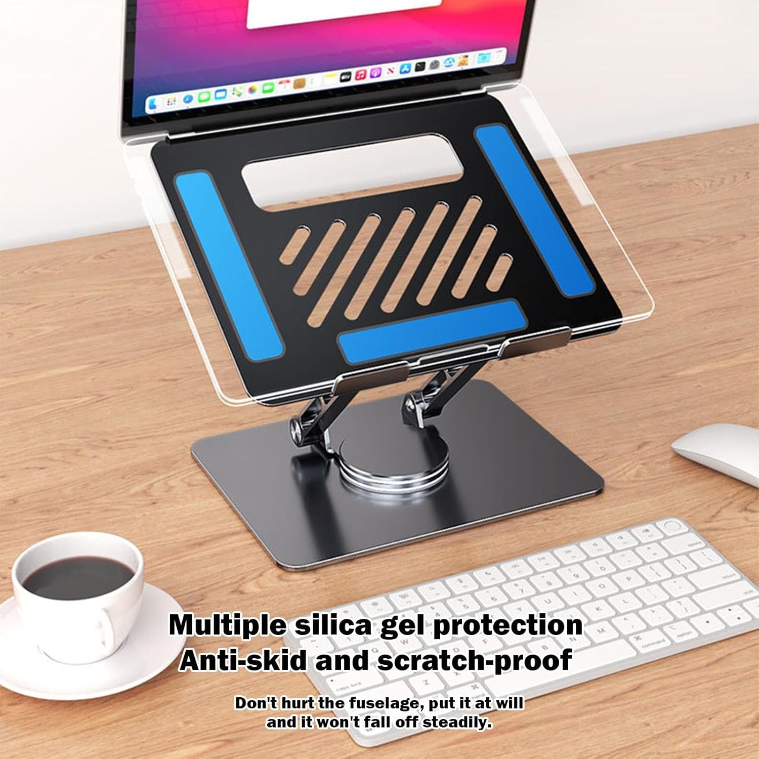 Laptop Stand for Desk, Laptop Stand - Tablet Stand, Adjustable Foldable Computer Stand, 360 Degree Rotating Stand for Laptops of 1