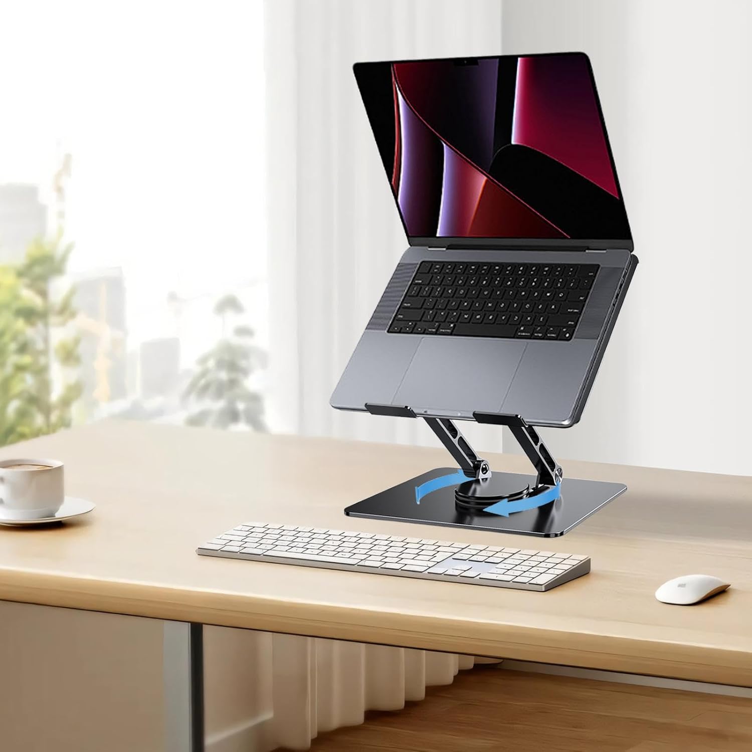 Laptop Stand for Desk, Laptop Stand - Tablet Stand, Adjustable Foldable Computer Stand, 360 Degree Rotating Stand for Laptops of 1