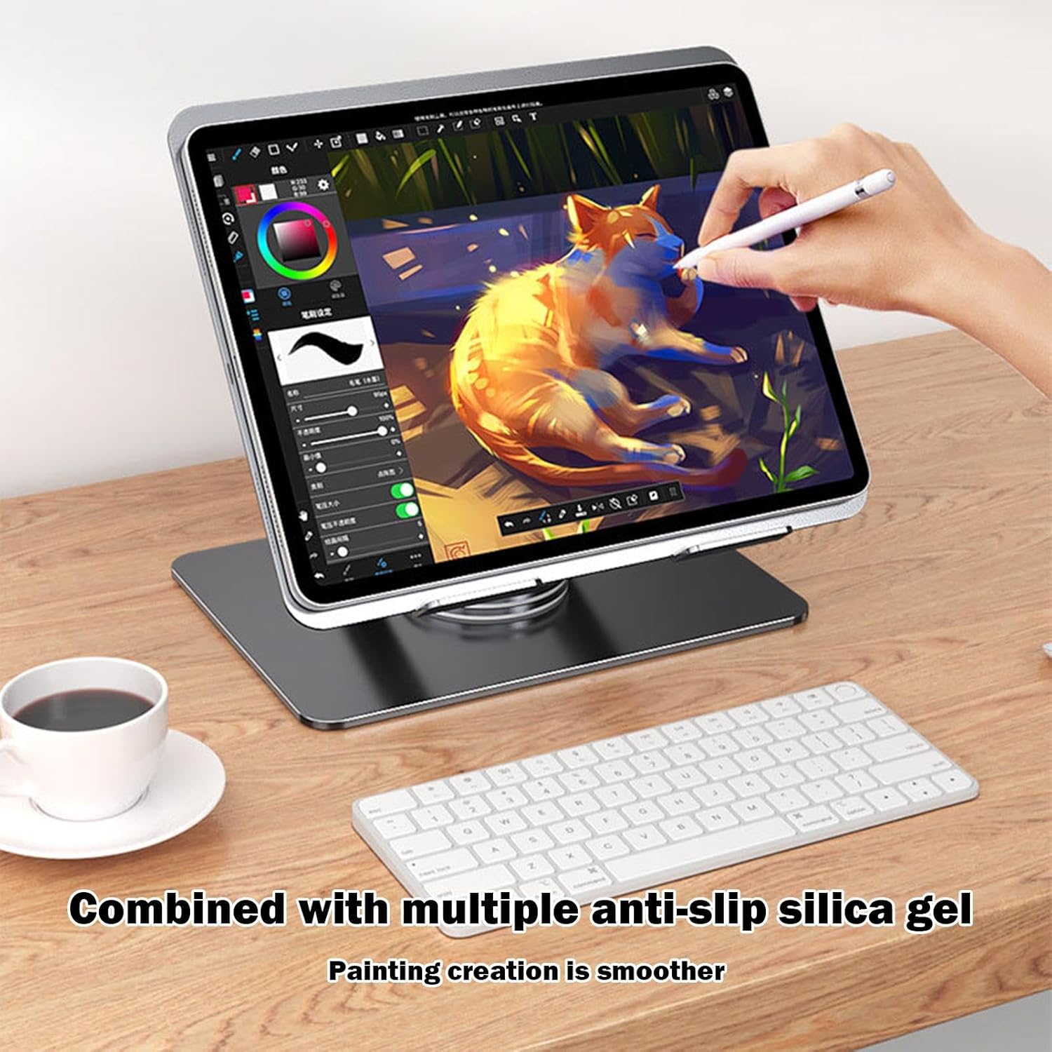 Laptop Stand for Desk, Laptop Stand - Tablet Stand, Adjustable Foldable Computer Stand, 360 Degree Rotating Stand for Laptops of 1