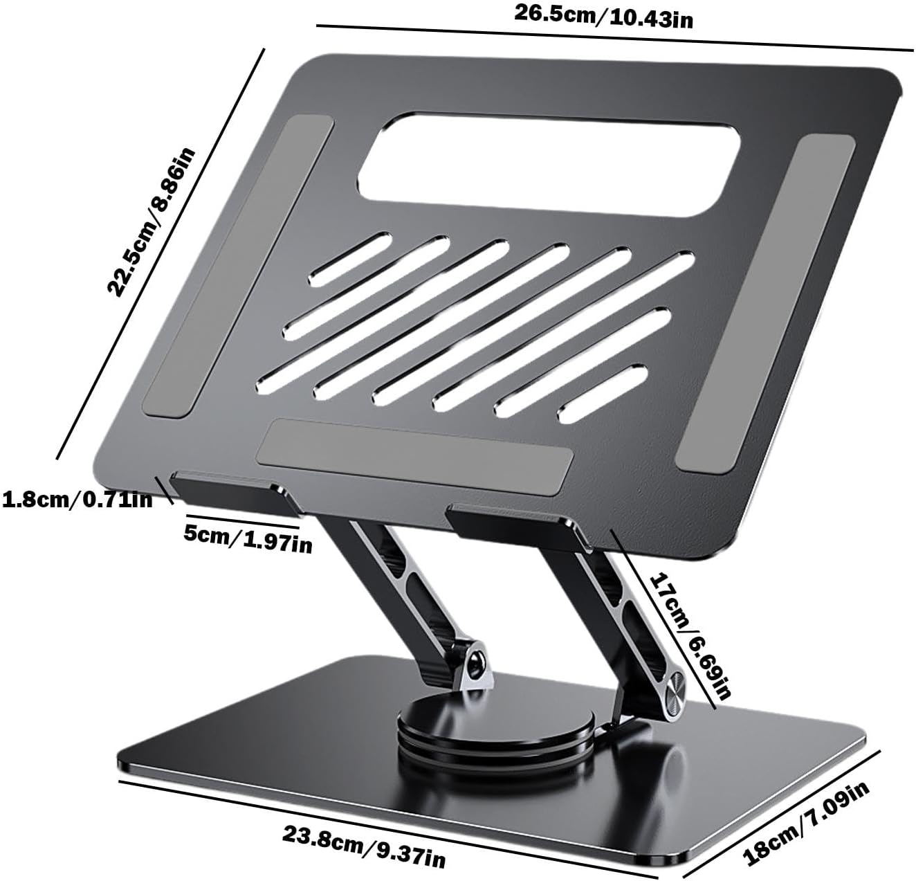 Laptop Stand for Desk, Laptop Stand - Tablet Stand, Adjustable Foldable Computer Stand, 360 Degree Rotating Stand for Laptops of 1