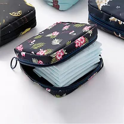Sanitary Napkin Storage Bag, Zipper Menstrual Pad Bag Portable Napkin Storage for Purse First Period Kit for Teen Girls Store Sanitary Pads for Women.