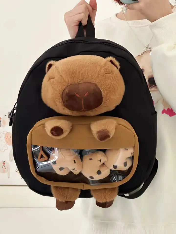 School Bookbag   Backpack   Stylish Capybara Backpack   Fashion monkey backpack
