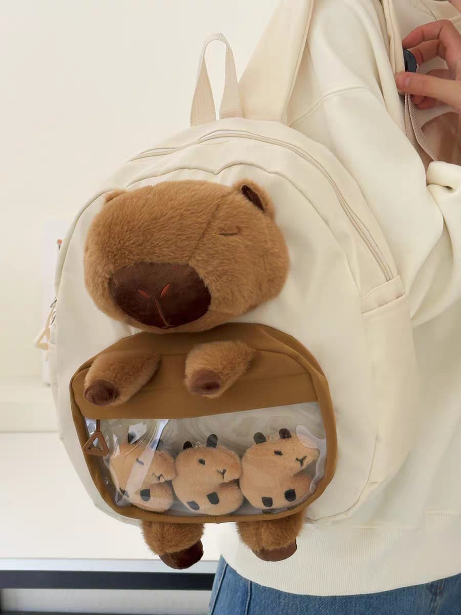 School Bookbag   Backpack   Stylish Capybara Backpack   Fashion monkey backpack