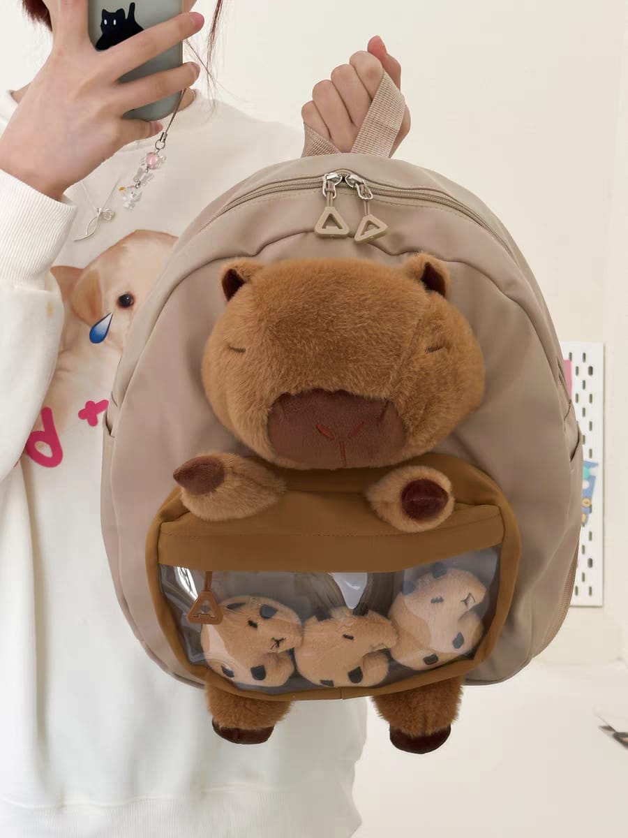 School Bookbag   Backpack   Stylish Capybara Backpack   Fashion monkey backpack