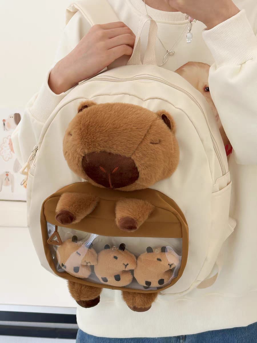 School Bookbag   Backpack   Stylish Capybara Backpack   Fashion monkey backpack