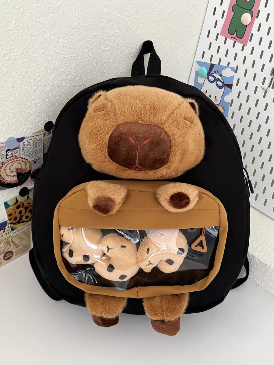School Bookbag   Backpack   Stylish Capybara Backpack   Fashion monkey backpack