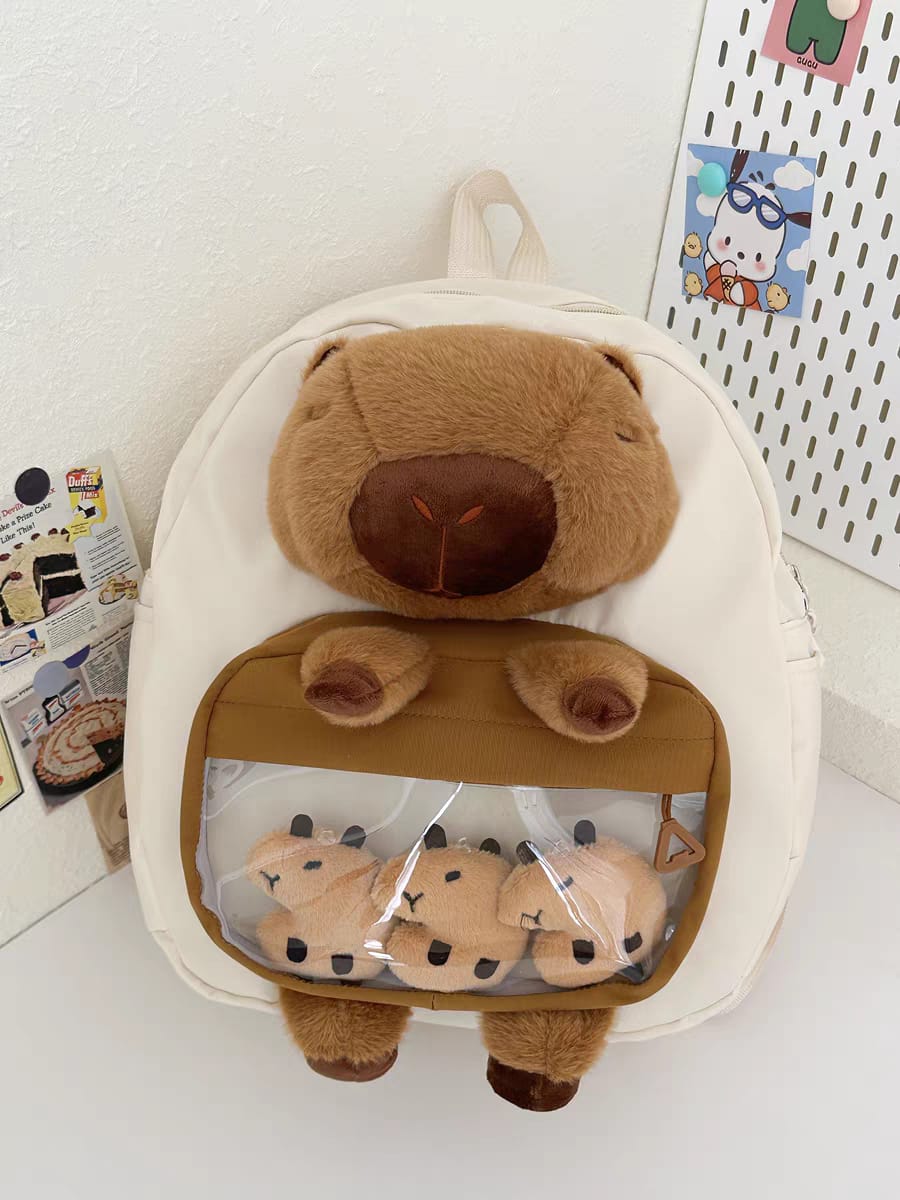 School Bookbag   Backpack   Stylish Capybara Backpack   Fashion monkey backpack