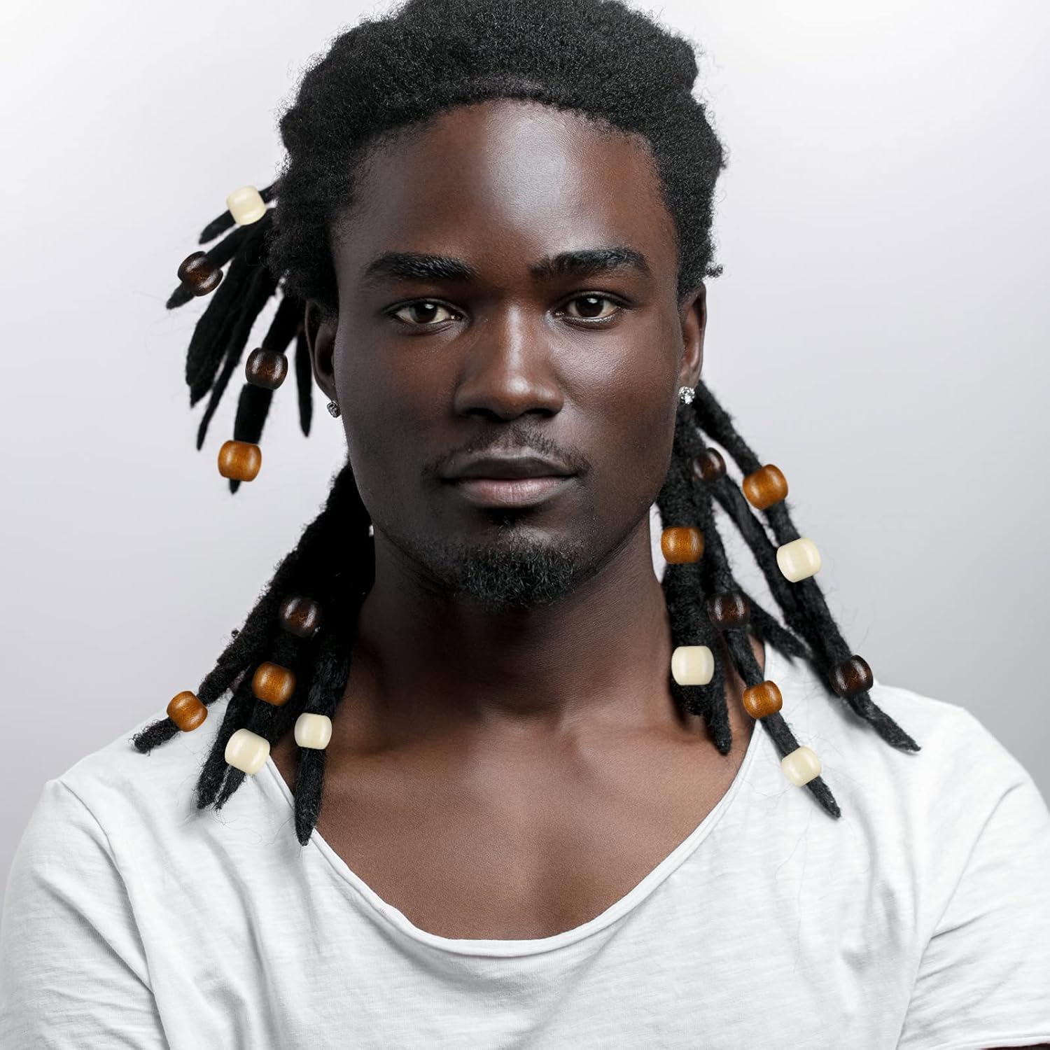 Wooden Hair Beads    Brown Wooden Braids/locs Beads 80gram Hair/locs Beads Decorations