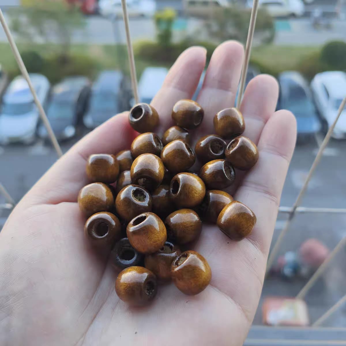 Wooden Hair Beads    Brown Wooden Braids/locs Beads 80gram Hair/locs Beads Decorations