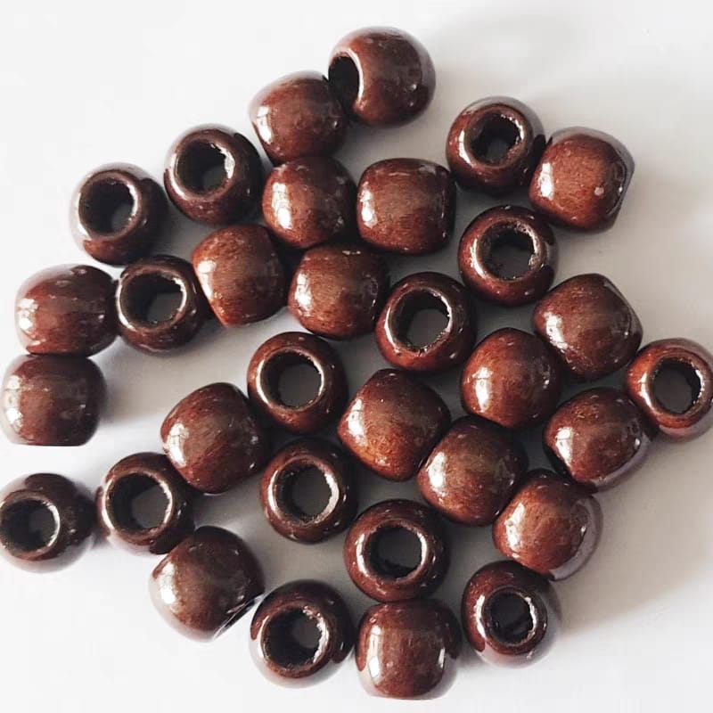 Wooden Hair Beads    Brown Wooden Braids/locs Beads 80gram Hair/locs Beads Decorations