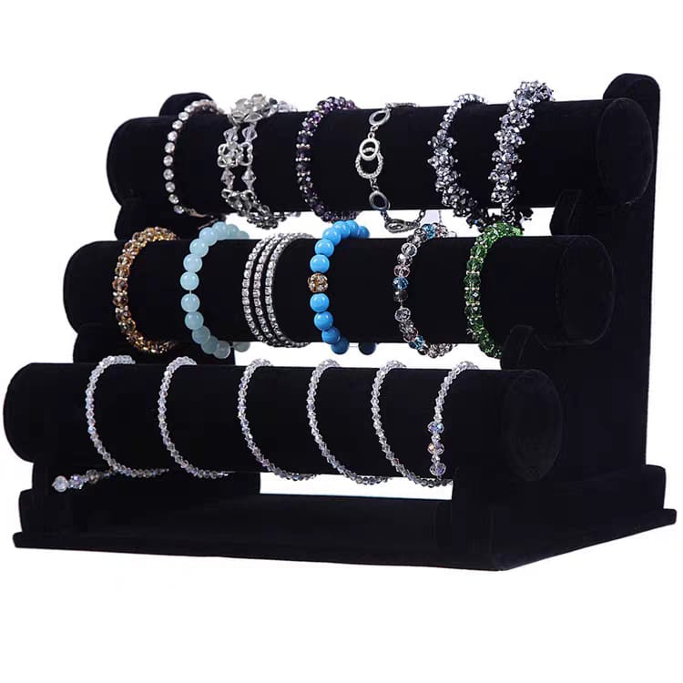 Jewelry Display Stand 3Tiers Jewelry Display Black Velvet Watch Organizer Bracelet Holder Watch Holder jewelry Organizer