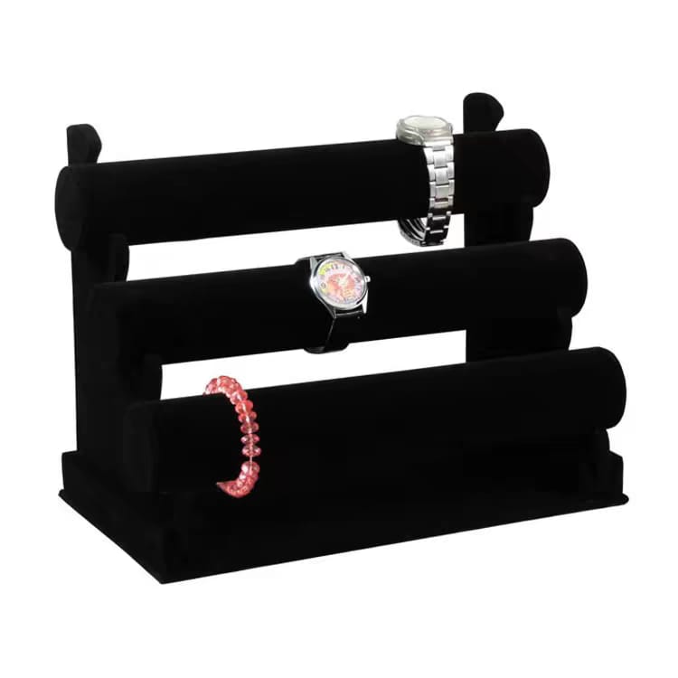 Jewelry Display Stand 3Tiers Jewelry Display Black Velvet Watch Organizer Bracelet Holder Watch Holder jewelry Organizer