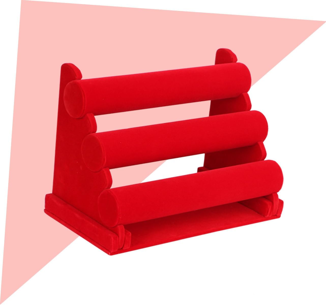 3Tiers Jewelry Display Stand Red Velvet, Jewelry Organizer Bracelet Holder Watch Holder Jewelry Display Stand