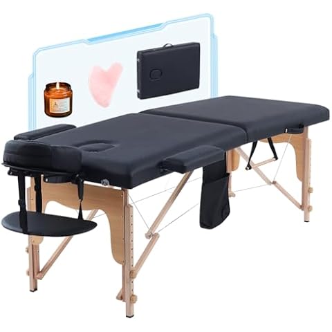 Massage Bed Wooden Portable Massage Table Spa Facial Tattoo Bed Table