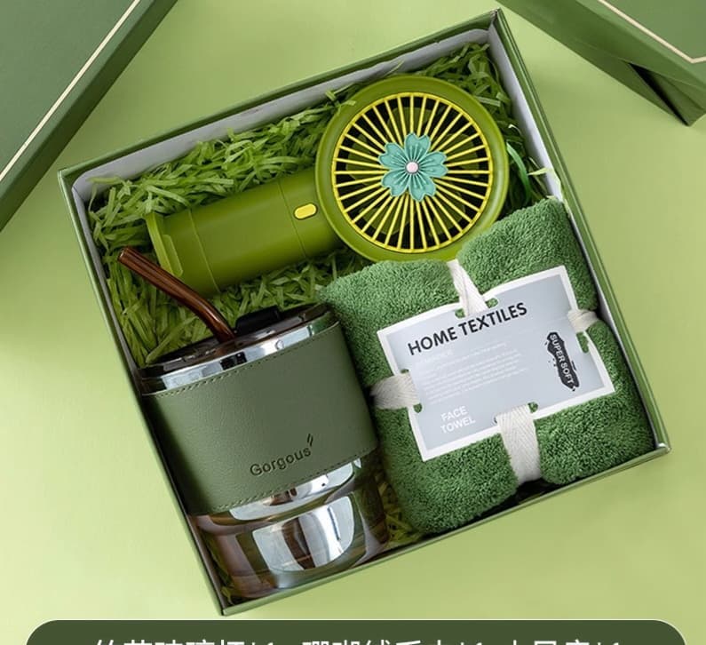 Gift set women Gift Hamper Gift Hamper set Corporate Gift set Luxury Gift box Birthday Gift box Valentine Gift set Special Occasion Gift Hamper 3_in_1 Gift set(Fan, Sup Glass & Premium Face towel)