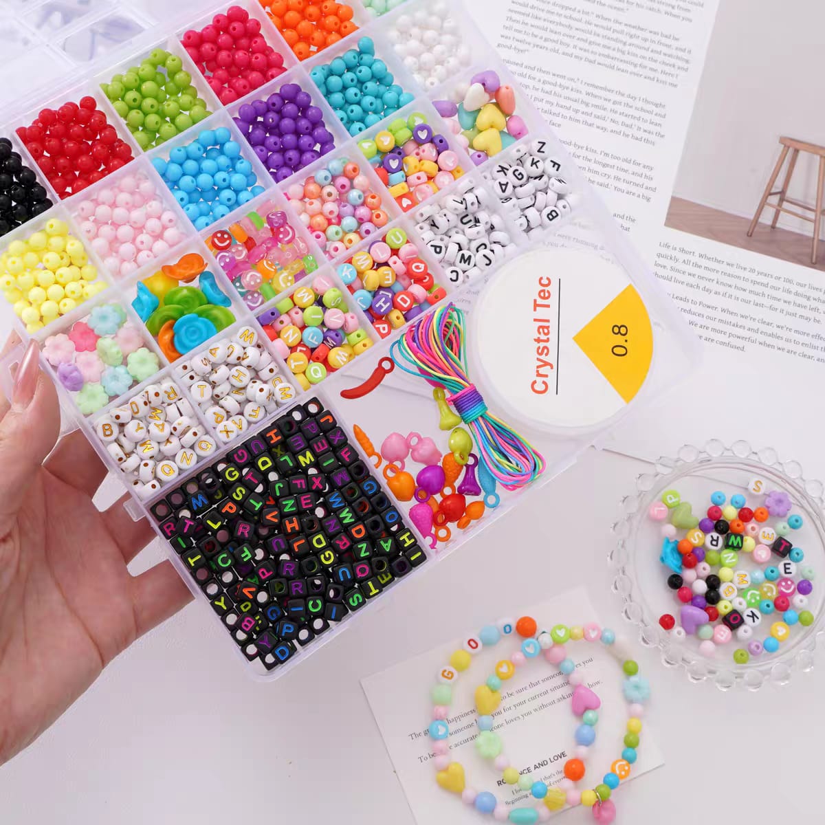 CBC Beads Set CBC Learning Beads Kit Educational Beads for Kids Beads for CBC Grade 1 / Grade 2 / Grade 3 Counting Beads Set Pattern Making Beads Creative Beads for CBC Bracelet & Necklace Beads for K