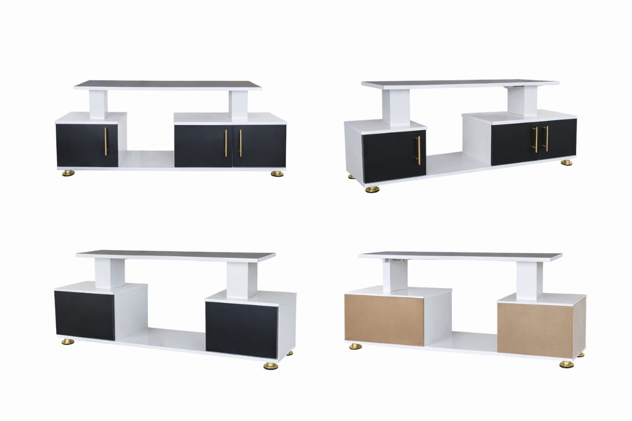 Full Wooden TV Stand with Enclosed Shelves – Durable Cabinet for Living Room Storage