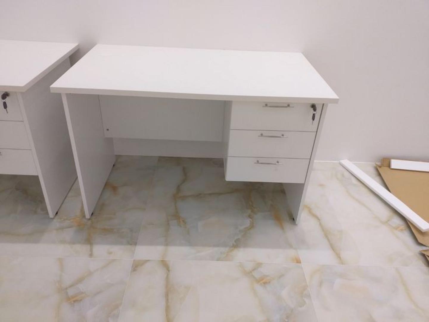 1Mtr Office Desk with 3 Storage Drawers – Computer & Workstation Desk