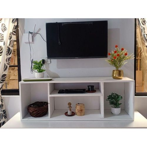 Classy Open-Shelf TV Stand – Elegant Media Console with Dedicated Spaces for Books, Flowers, and Electronics